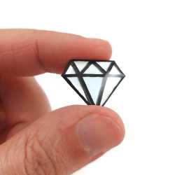 Iridescent and black graphic diamond magnet