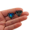 Puces d'oreilles diamants graphiques irisés et noirs (Vendues à l'unité)