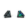 Puces d'oreilles diamants graphiques irisés et noirs