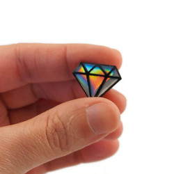Magnet diamant graphique irisé et noir