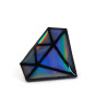 Puce d'oreille diamant graphique irisé et noir (Vendue à l'unité)