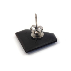 Puce d'oreille diamant graphique irisé et noir (Vendue à l'unité)
