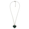 Collier feuille verte en forme de coeur