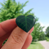 Heart-shaped green leaf ring