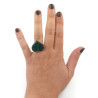 Heart-shaped green leaf ring