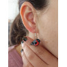 Boucles d'oreilles bouvreuils pivoines