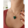 Heart-shaped green leaf necklace