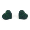 Green heart-shaped leaves ear studs