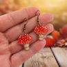 Boucles d'oreilles amanites tue-mouche (vendues à l'unité)