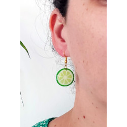 Boucle d'oreille rondelle de citron vert (vendue à l'unité)
