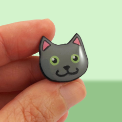 Magnet éco-responsable en forme de tête de chat, personnalisable d'après photo