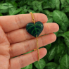 Adjustable green heart-shaped leaf bracelet