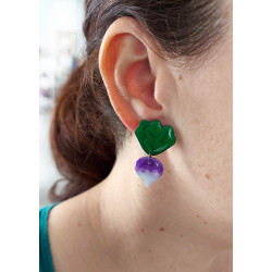 Puces d'oreilles pendantes en forme de navets