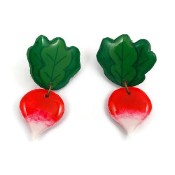 Puces d'oreilles pendantes en forme de radis