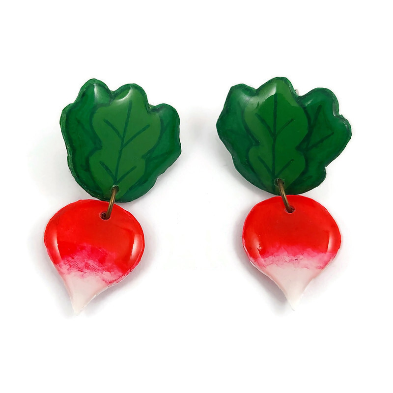 Puces d'oreilles pendantes en forme de radis