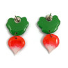 Puces d'oreilles pendantes en forme de radis