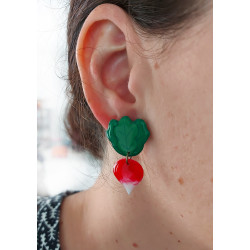 Puce d'oreille pendante en forme de radis (Vendue à l'unité)