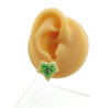 Yellow and green variegated ivy leaves ear studs