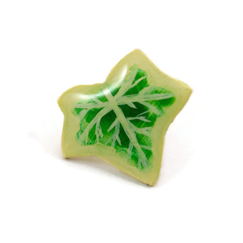 Yellow and green variegated purple ivy leaf ear stud (sold individually)