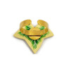 Yellow and green variegated ivy leaf adjustable ring