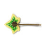 Yellow and green variegated ivy leaf bobby pin