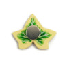 Magnet en forme de feuille de lierre panaché jaune et vert