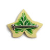 Broche en forme de feuille de lierre panaché jaune et verte