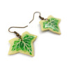 Boucles d'oreilles pendantes en forme de feuilles de lierre panaché jaunes et vertes