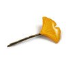 Yellow ginkgo leaf bobby pin