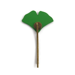Green ginkgo leaf bobby pin