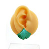 Green ginkgo leaves ear studs