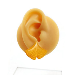 Yellow ginkgo leaves ear studs