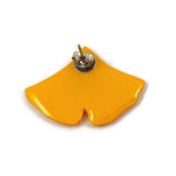 Yellow ginkgo leaf ear stud (Sold individually)