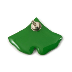 Puce d'oreille en forme de feuille de ginkgo verte (Vendue à l'unité)