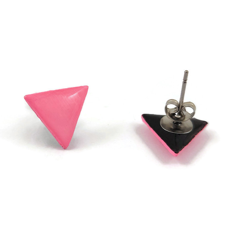 Puces d'oreilles petits triangles roses Anti-LGBTphobie
