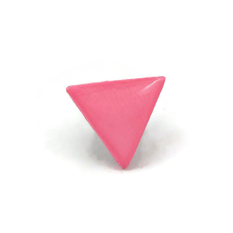 Small pink triangle anti-LGBTphobia ear stud (sold individually)