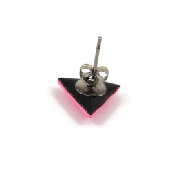 Small pink triangle anti-LGBTphobia ear stud (sold individually)