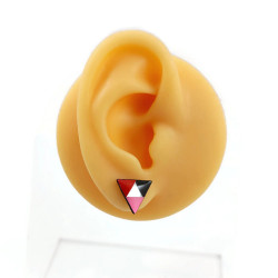 Clous d'oreilles personnalisables en forme de petits triangles (1 à 6 couleurs au choix)