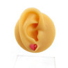 Puce d'oreille petit coeur bicolore rouge et rose (Vendue à l'unité)