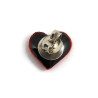 Small bicolor red and pink heart ear stud (Sold individually)