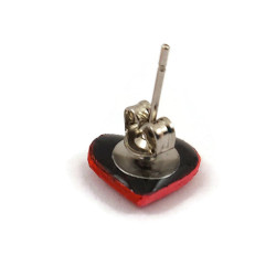 Small customizable bicolor heart ear stud (Sold individually)