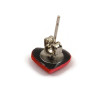 Small customizable bicolor heart ear stud (Sold individually)