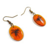 Boucles d'oreilles moustiques dans l'ambre