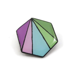 Toric flag hexagon pin badge