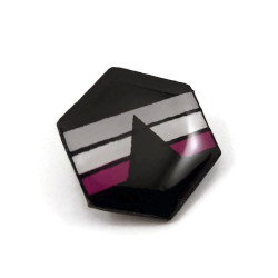 Pin's hexagonal aux couleurs du drapeau Dysphorasexuel