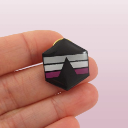 Pin's hexagonal aux couleurs du drapeau Dysphorasexuel