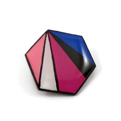 Genderfluid flag hexagon pin badge