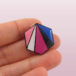 Pin's hexagonal aux couleurs du drapeau Genderfluid