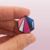Pin's hexagonal aux couleurs du drapeau Genderfluid