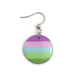 Toric flag round dangle earring (Sold individually)